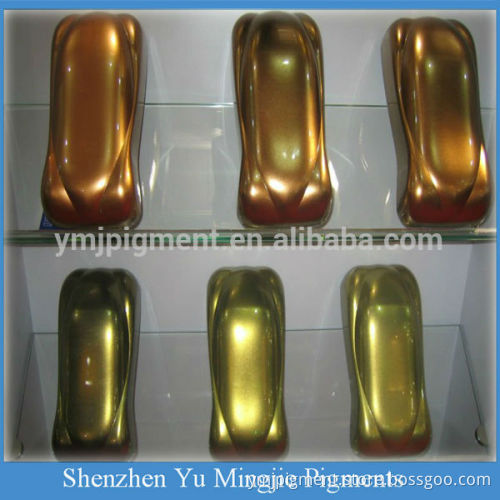 Golden-red color changing chameleon pigment powder